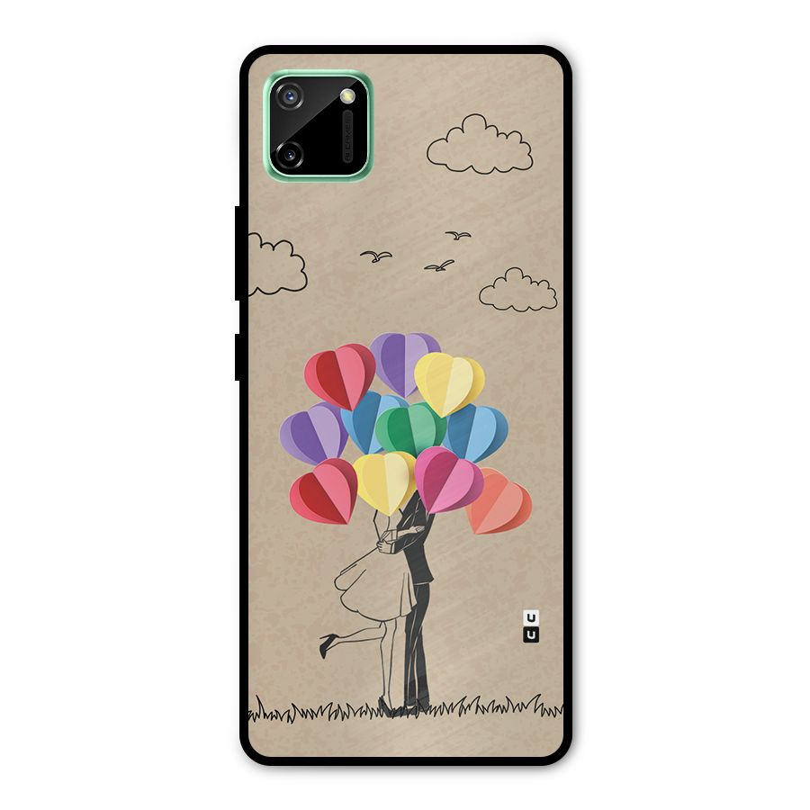 Couple With Card Baloons Metal Back Case for Realme C11