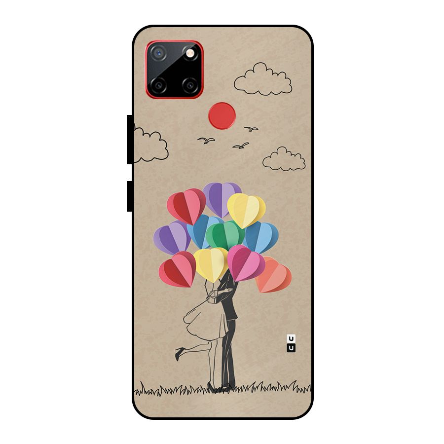 Couple With Card Baloons Metal Back Case for Realme C12
