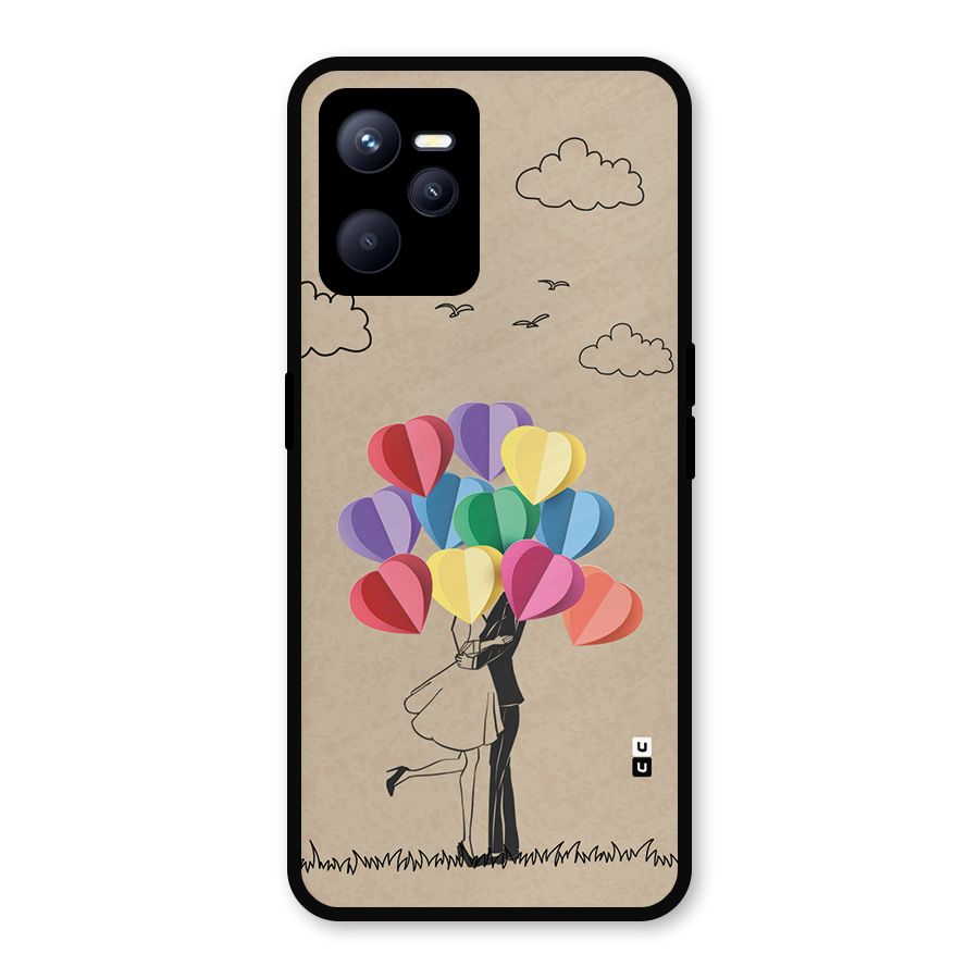 Couple With Card Baloons Metal Back Case for Realme C35