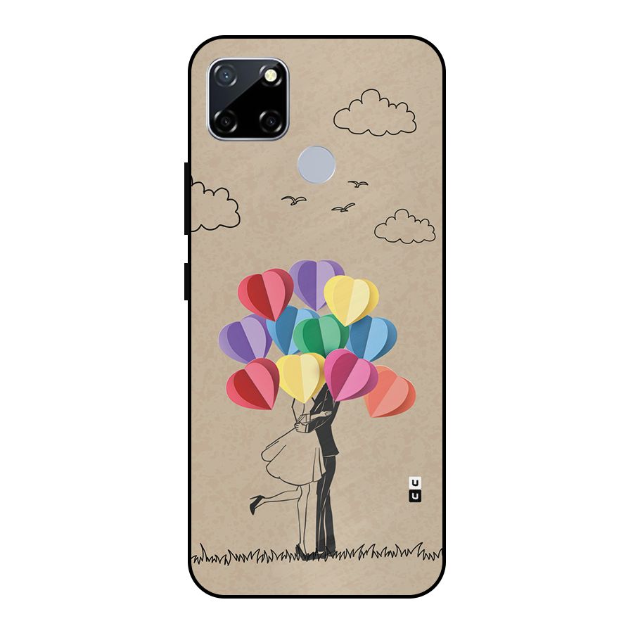 Couple With Card Baloons Metal Back Case for Realme Narzo 20