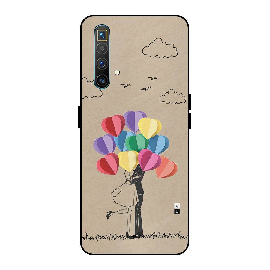 Couple With Card Baloons Metal Back Case for Realme X3