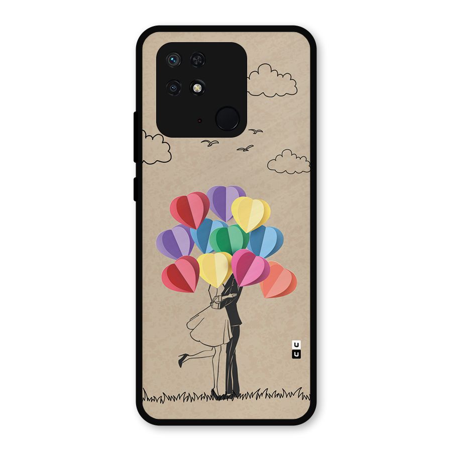 Couple With Card Baloons Metal Back Case for Redmi 10 Power