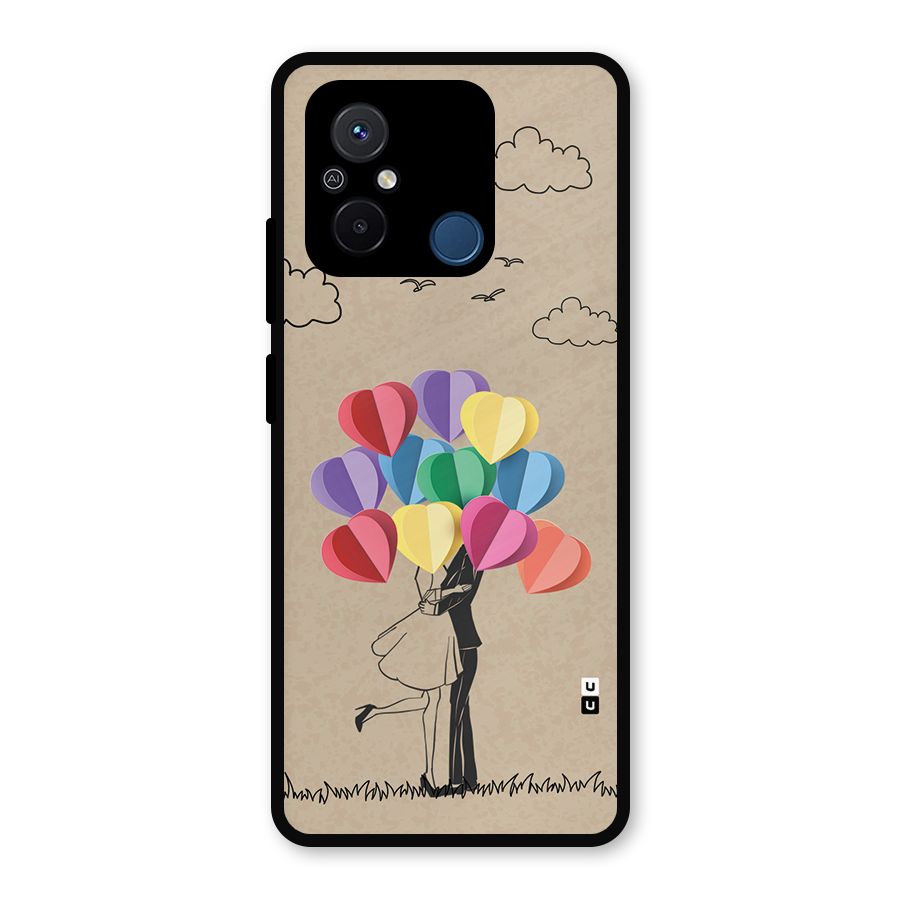 Couple With Card Baloons Metal Back Case for Redmi 12C