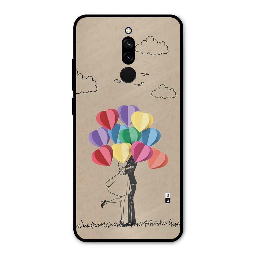 Couple With Card Baloons Metal Back Case for Redmi 8