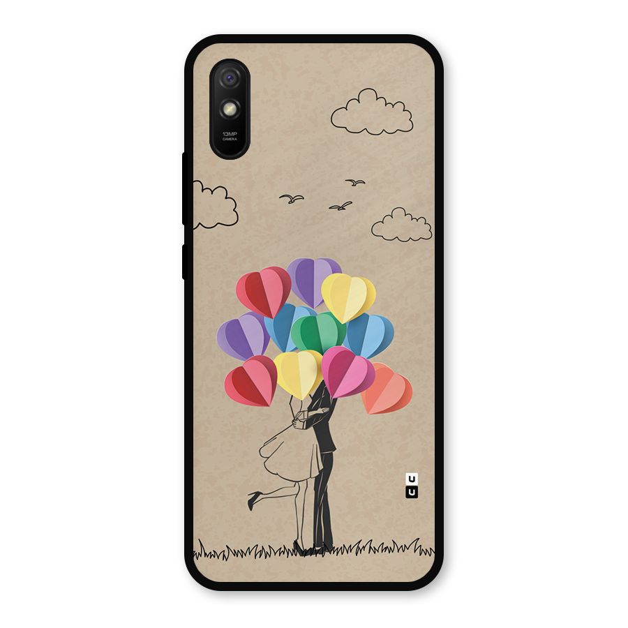 Couple With Card Baloons Metal Back Case for Redmi 9a