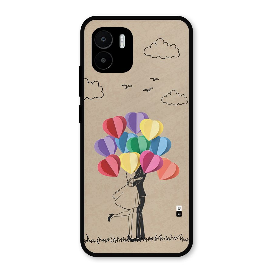 Couple With Card Baloons Metal Back Case for Redmi A1