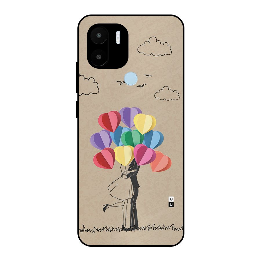 Couple With Card Baloons Metal Back Case for Redmi A2 Plus