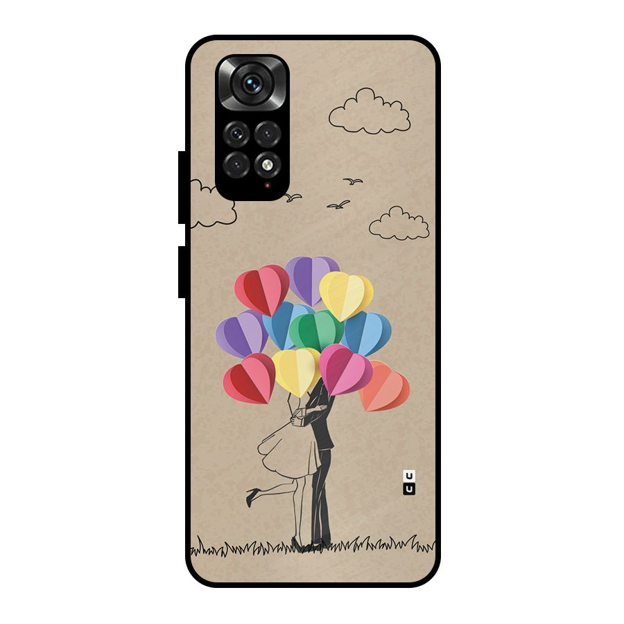 Couple With Card Baloons Metal Back Case for Redmi Note 11 Pro Plus 5G