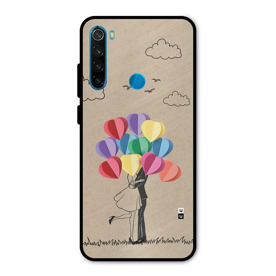 Couple With Card Baloons Metal Back Case for Redmi Note 8