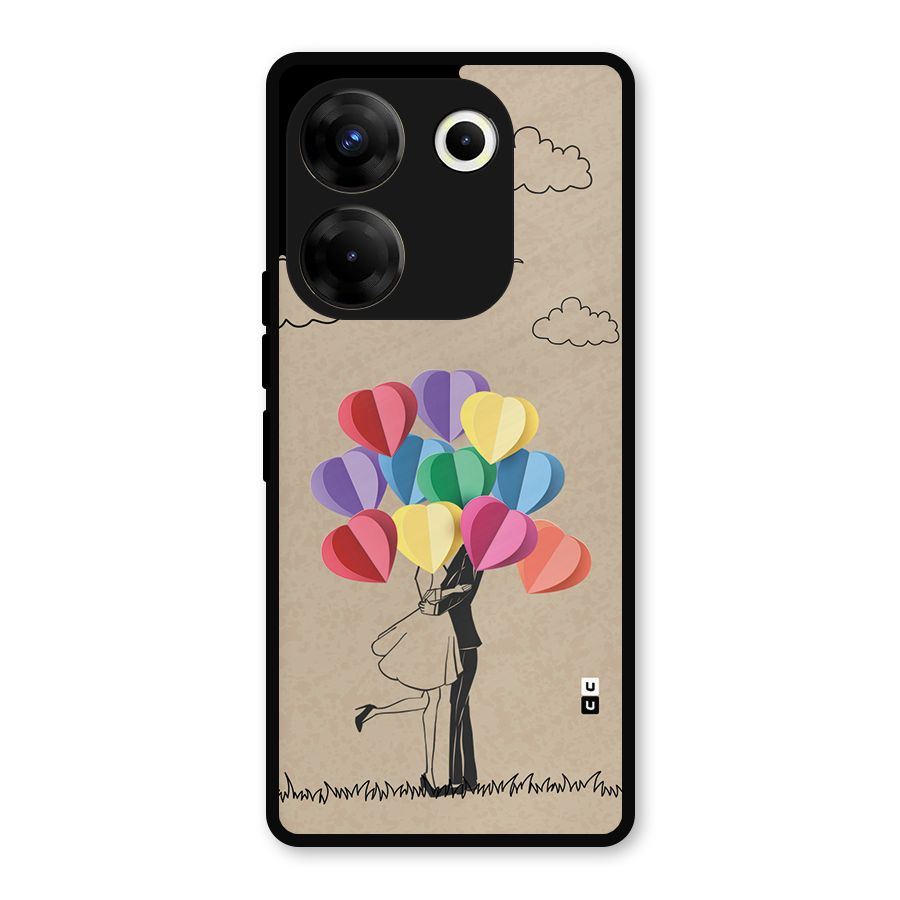 Couple With Card Baloons Metal Back Case for Tecno Camon 20