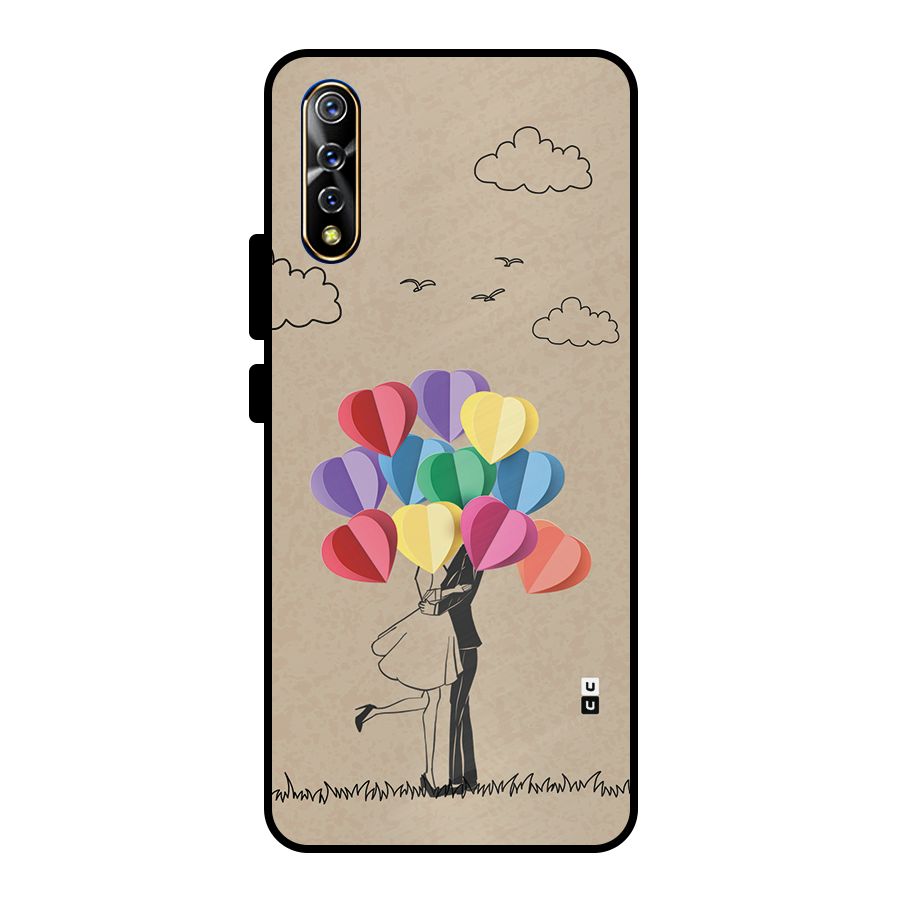 Couple With Card Baloons Metal Back Case for Vivo S1