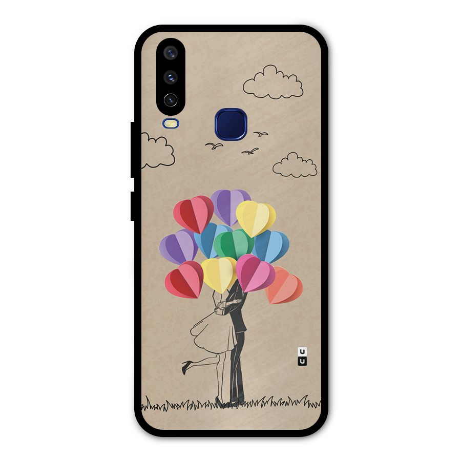 Couple With Card Baloons Metal Back Case for Vivo U10