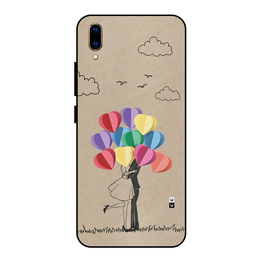 Couple With Card Baloons Metal Back Case for Vivo V11 Pro