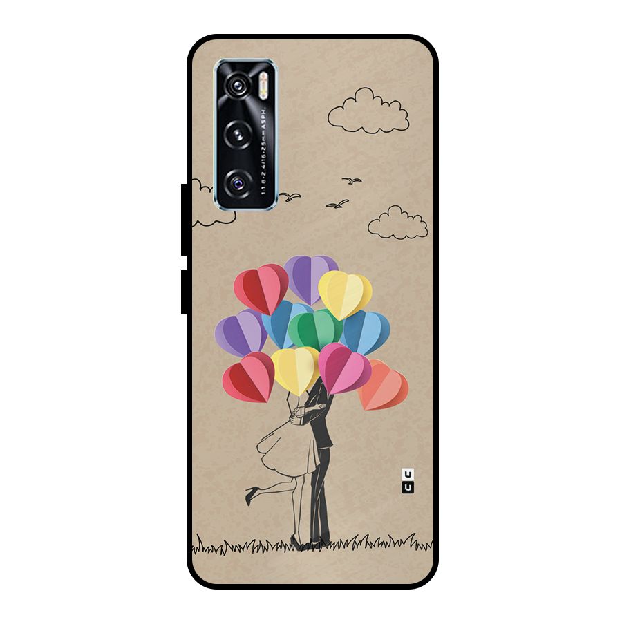 Couple With Card Baloons Metal Back Case for Vivo V20 SE