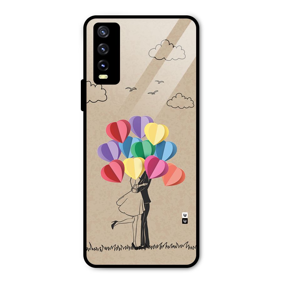 Couple With Card Baloons Metal Back Case for Vivo Y20g