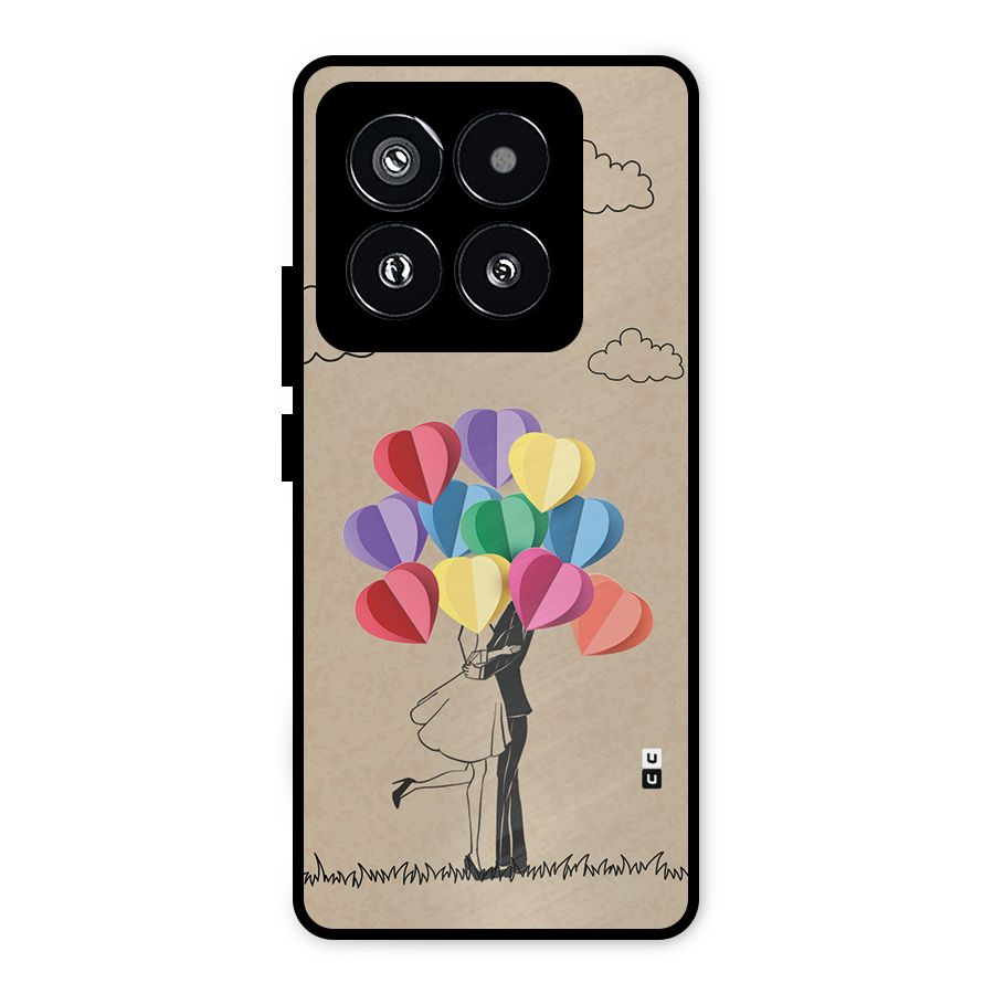 Couple With Card Baloons Metal Back Case for Xiaomi 14 Pro