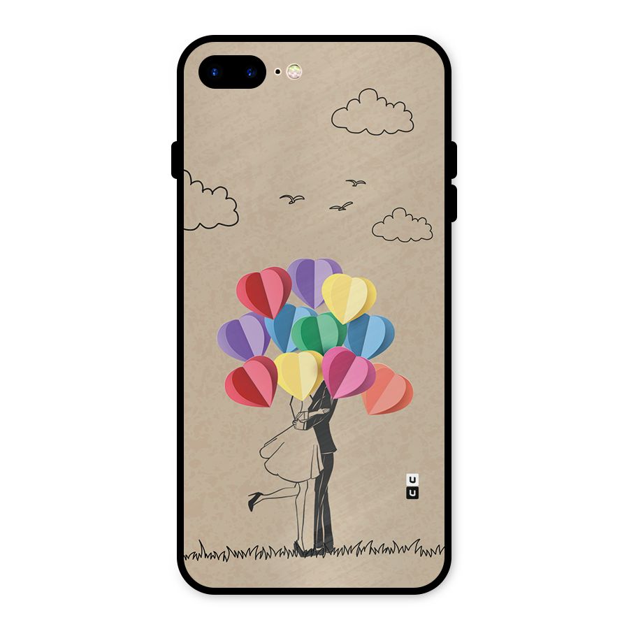 Couple With Card Baloons Metal Back Case for iPhone 7 Plus