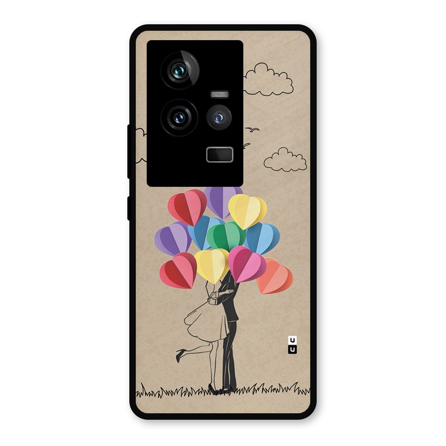 Couple With Card Baloons Metal Back Case for iQOO 11 5G