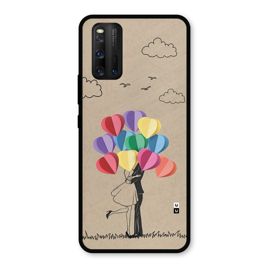 Couple With Card Baloons Metal Back Case for iQOO 3