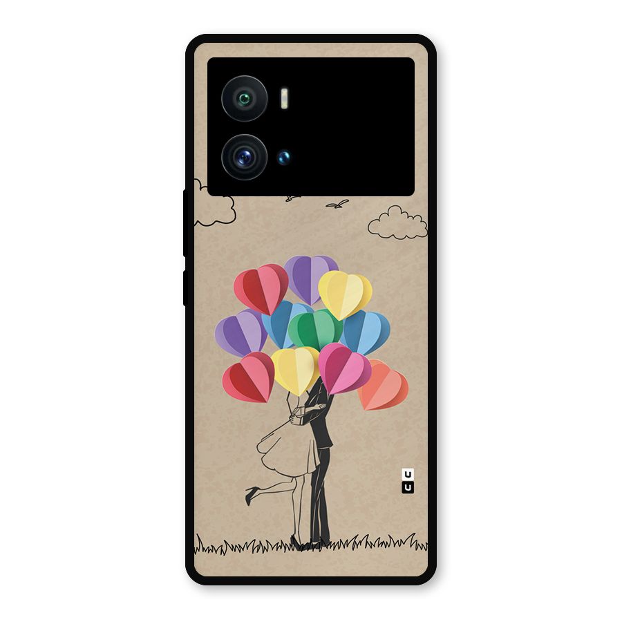 Couple With Card Baloons Metal Back Case for iQOO 9 Pro