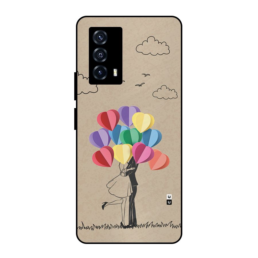 Couple With Card Baloons Metal Back Case for iQOO Z5