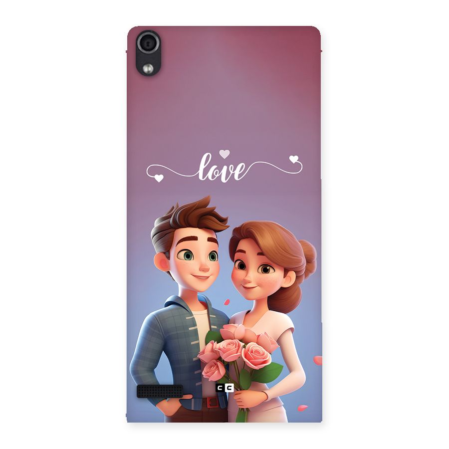 Couple With Flower Back Case for Ascend P6