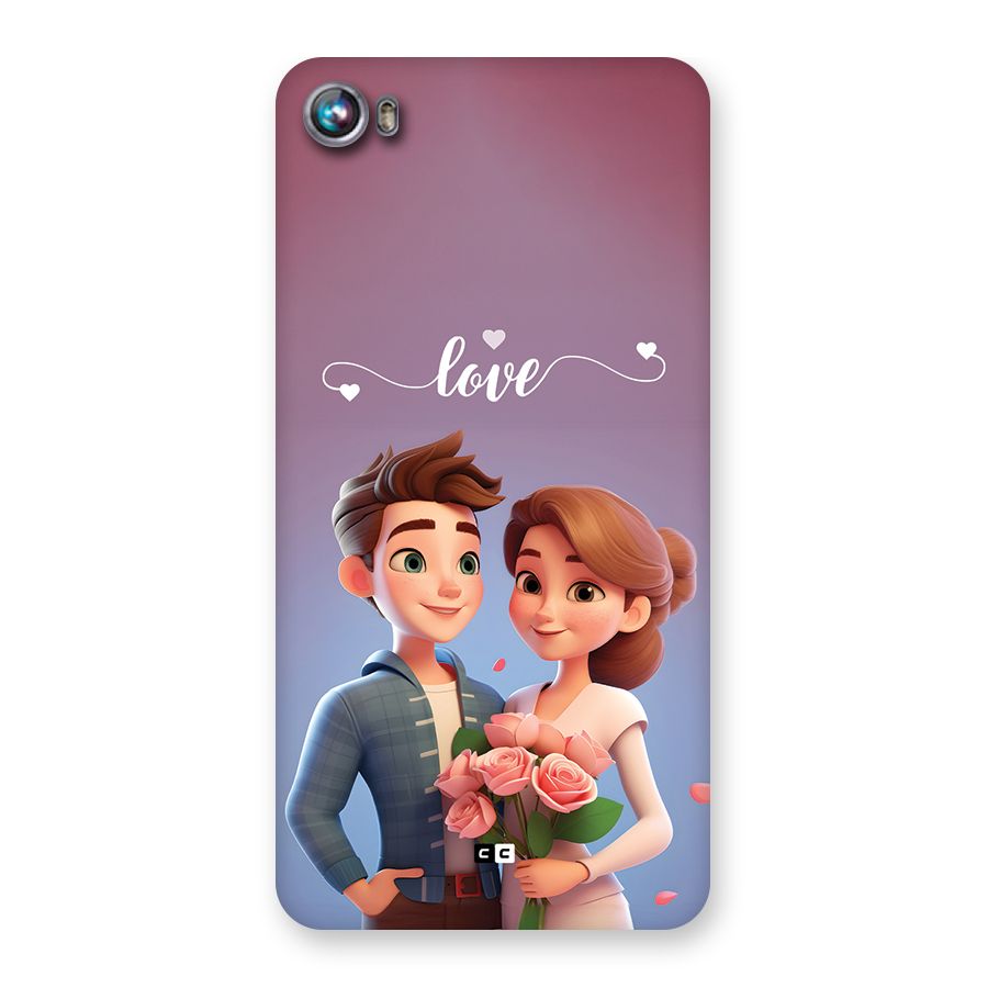 Couple With Flower Back Case for Canvas Fire 4 (A107)