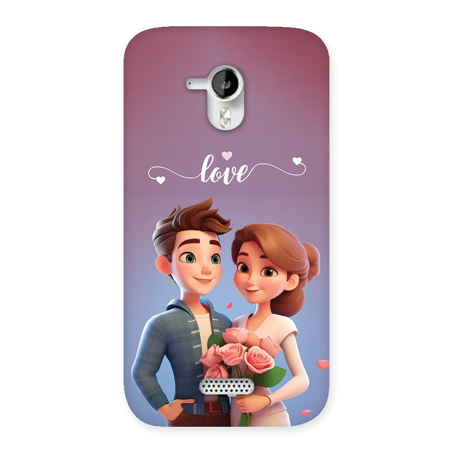 Couple With Flower Back Case for Canvas HD A116