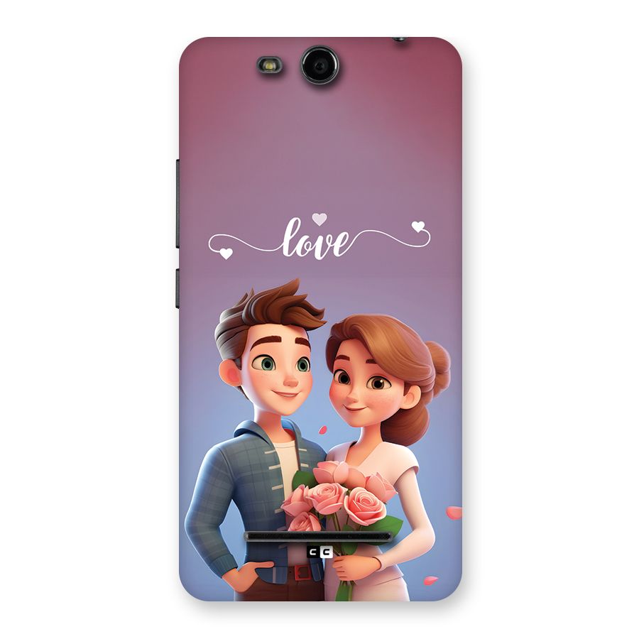 Couple With Flower Back Case for Canvas Juice 3 Q392