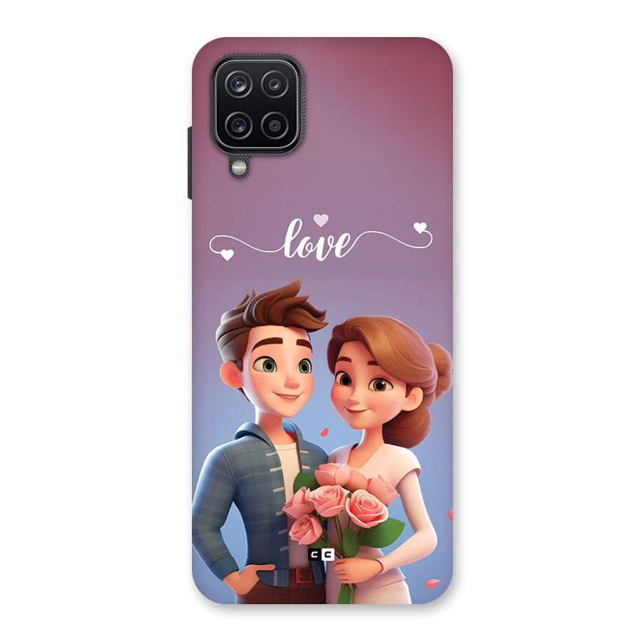 Couple With Flower Back Case for Galaxy A12