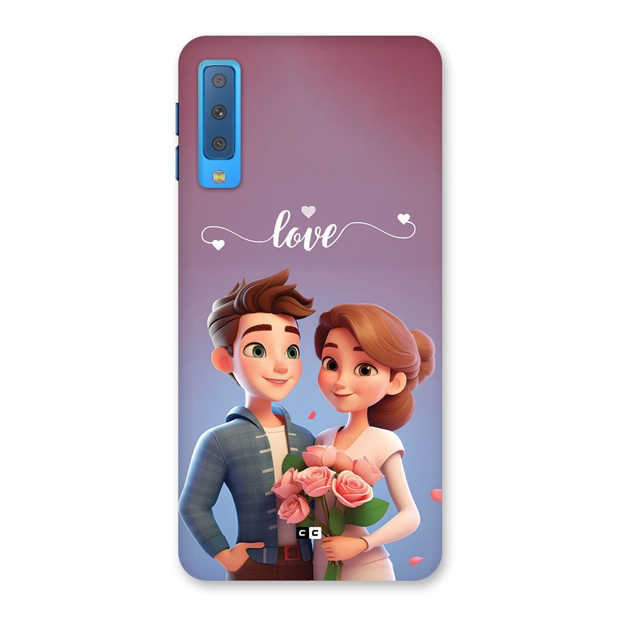 Couple With Flower Back Case for Galaxy A7 (2018)