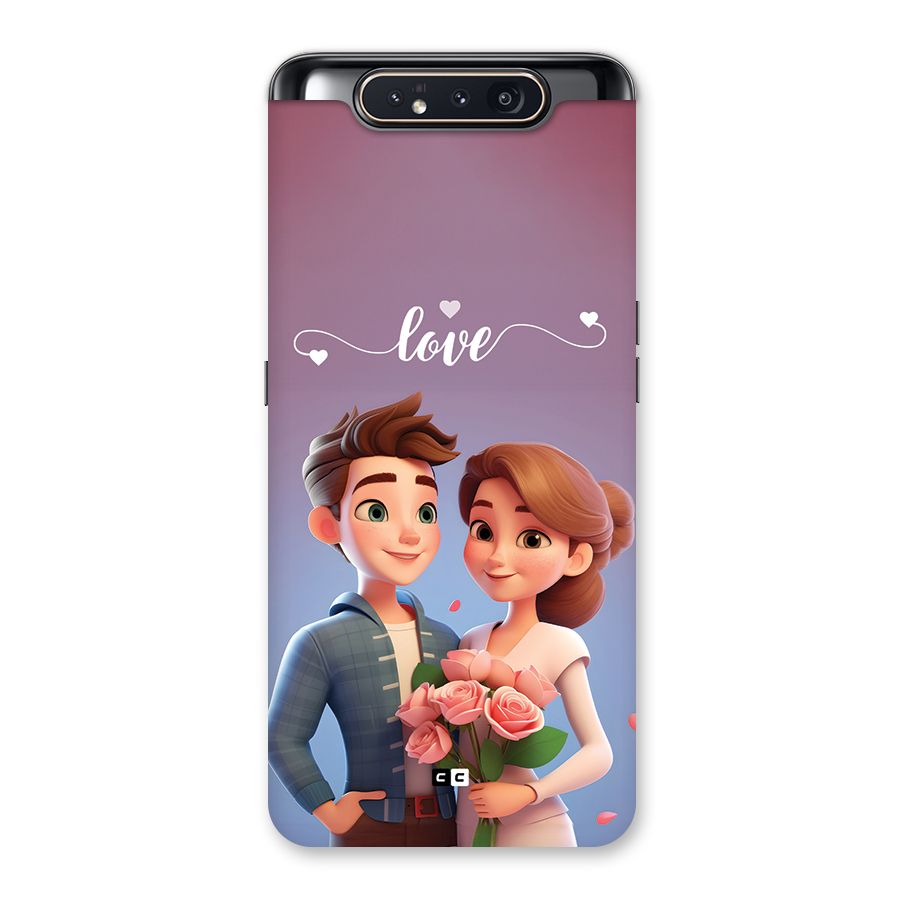 Couple With Flower Back Case for Galaxy A80