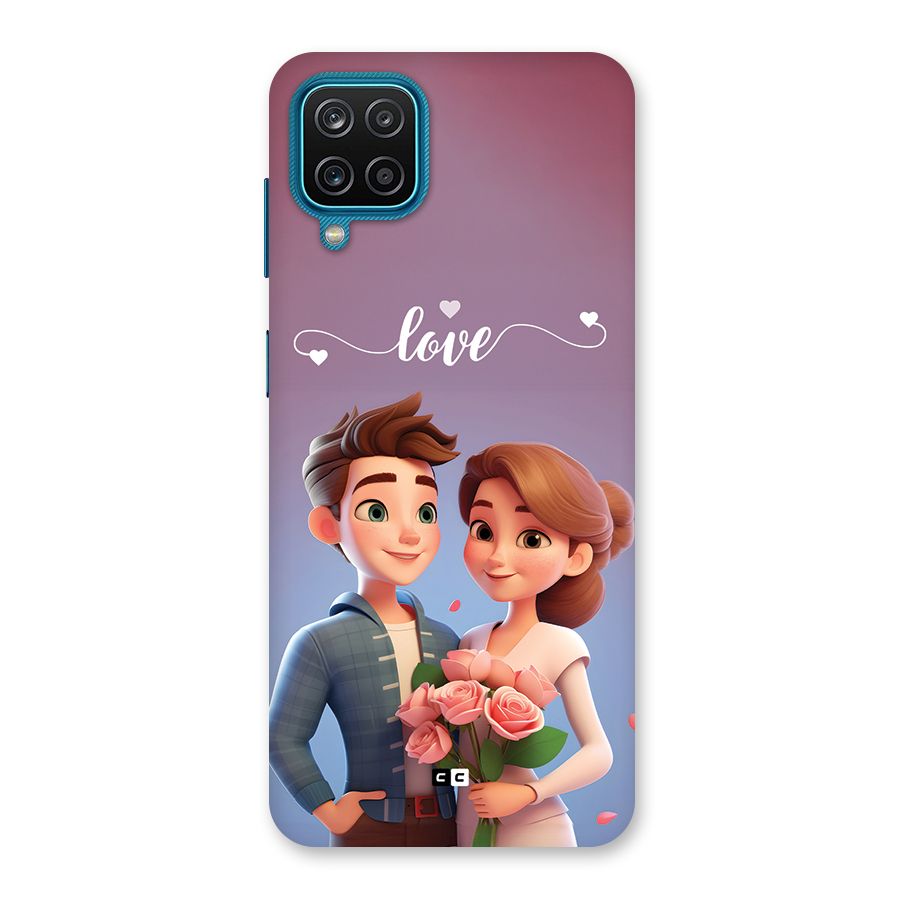 Couple With Flower Back Case for Galaxy M12