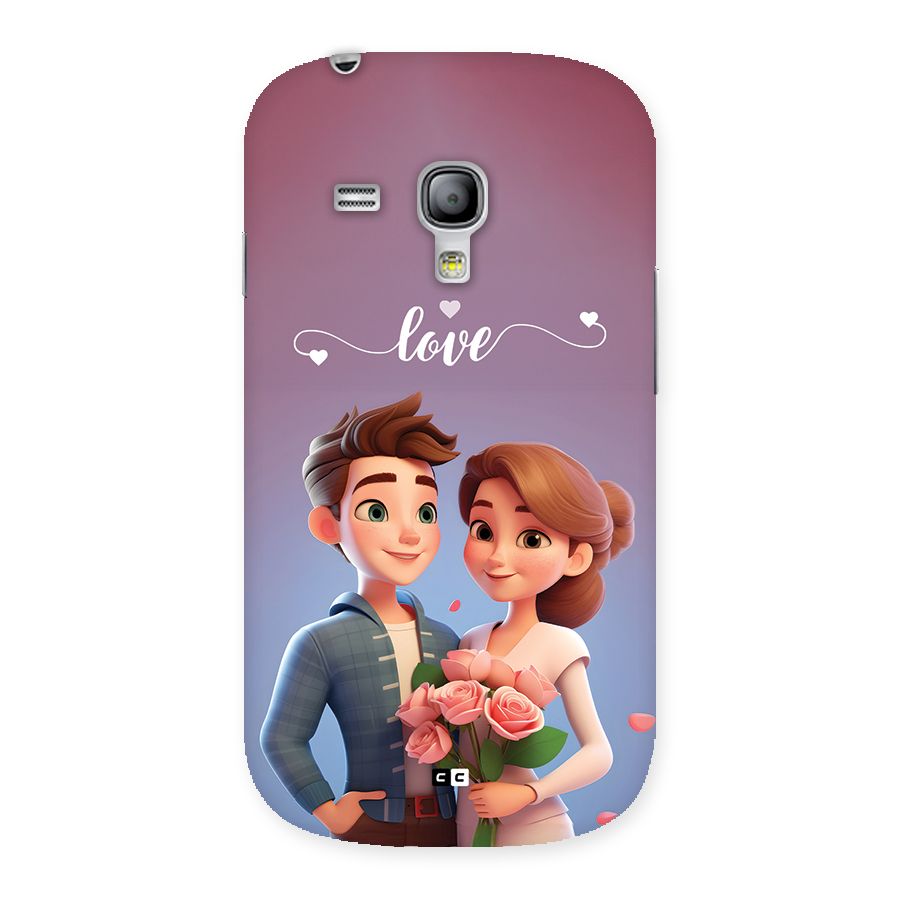 Couple With Flower Back Case for Galaxy S3 Mini