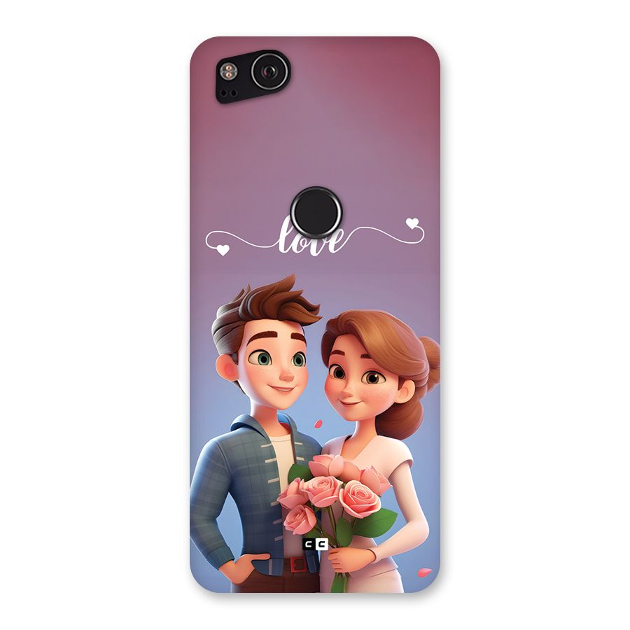 Couple With Flower Back Case for Google Pixel 2