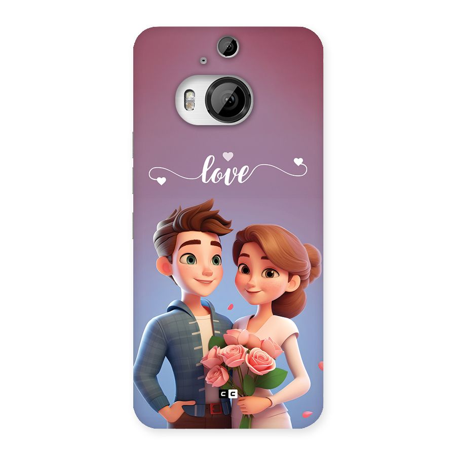 Couple With Flower Back Case for HTC One M9 Plus