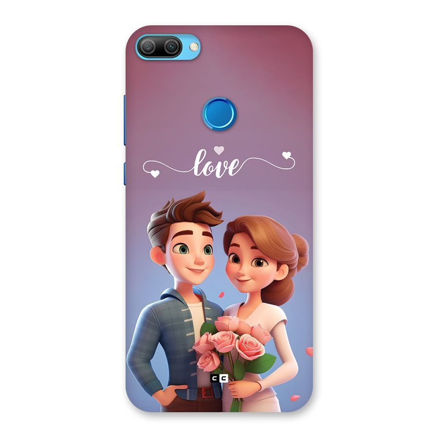 Couple With Flower Back Case for Honor 9N