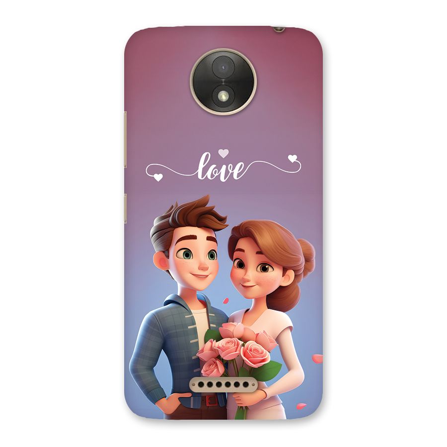 Couple With Flower Back Case for Moto C Plus