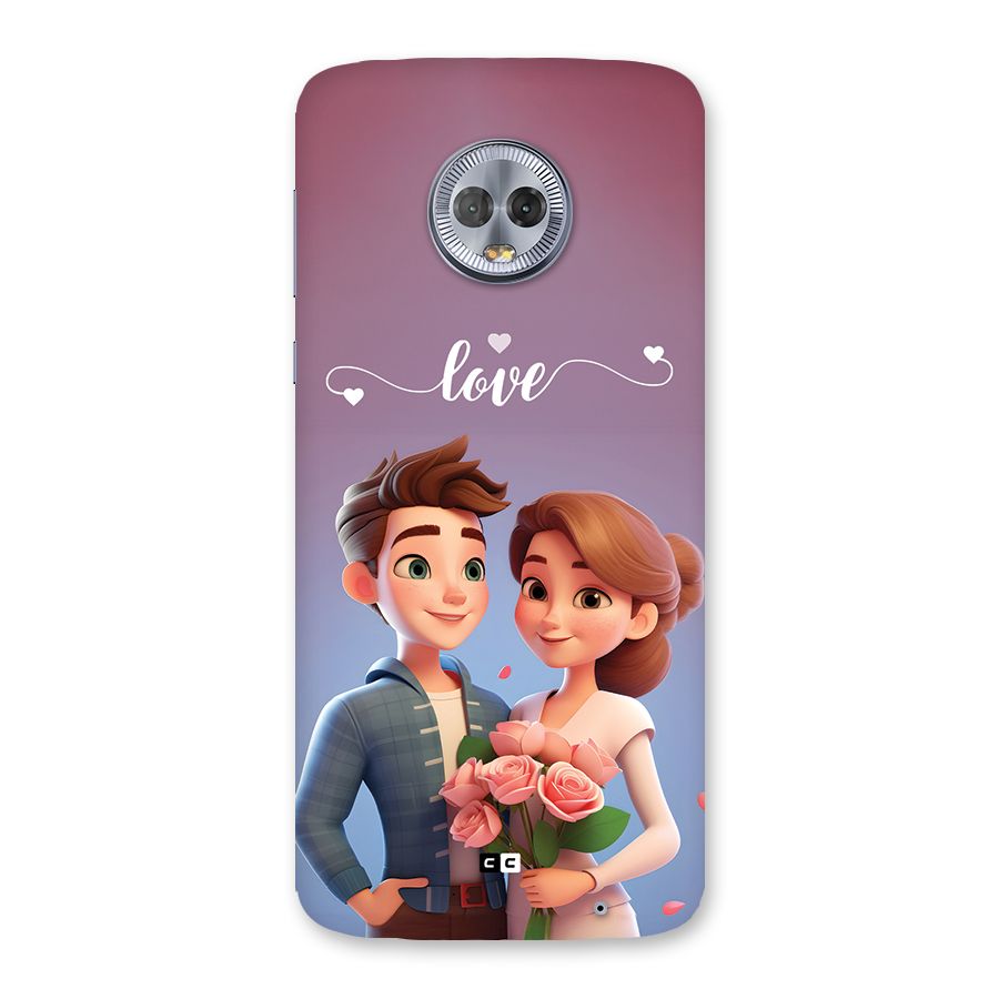 Couple With Flower Back Case for Moto G6 Plus