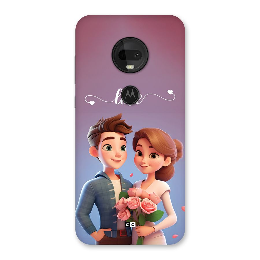 Couple With Flower Back Case for Moto G7