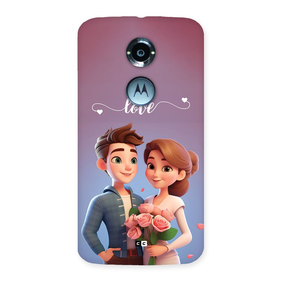 Couple With Flower Back Case for Moto X2