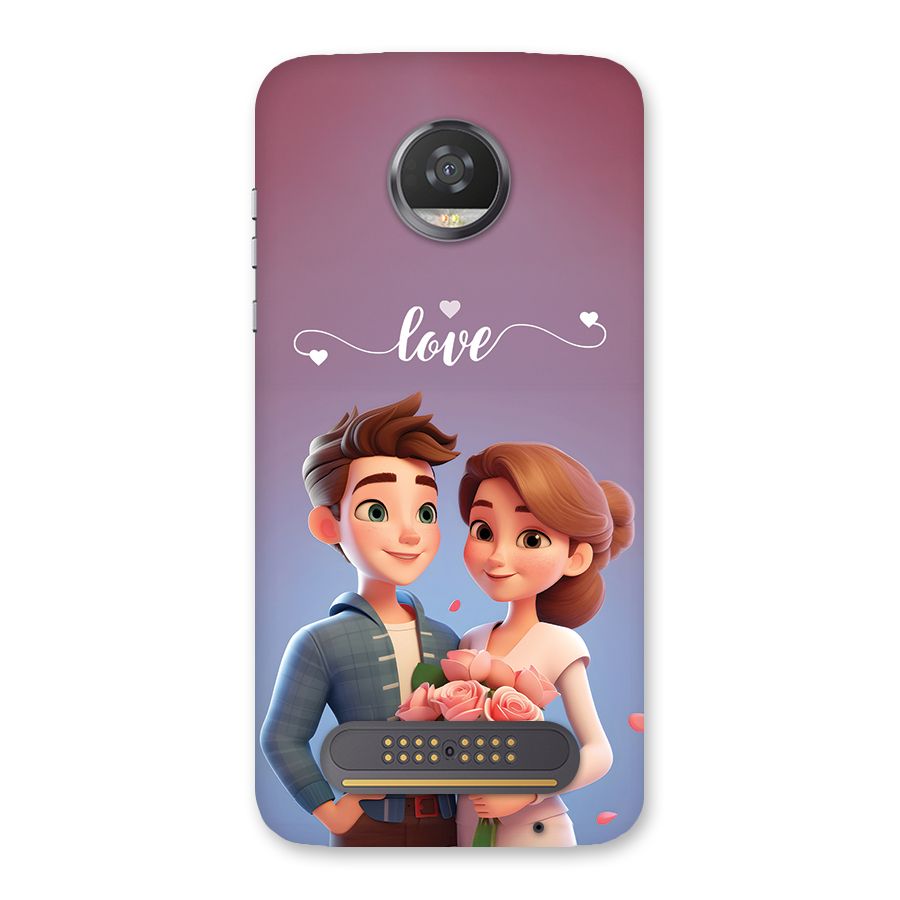Couple With Flower Back Case for Moto Z2 Play