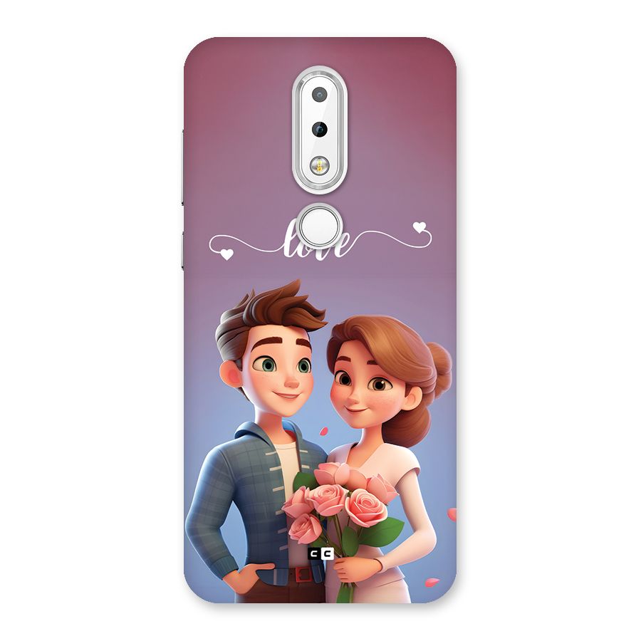 Couple With Flower Back Case for Nokia 6.1 Plus