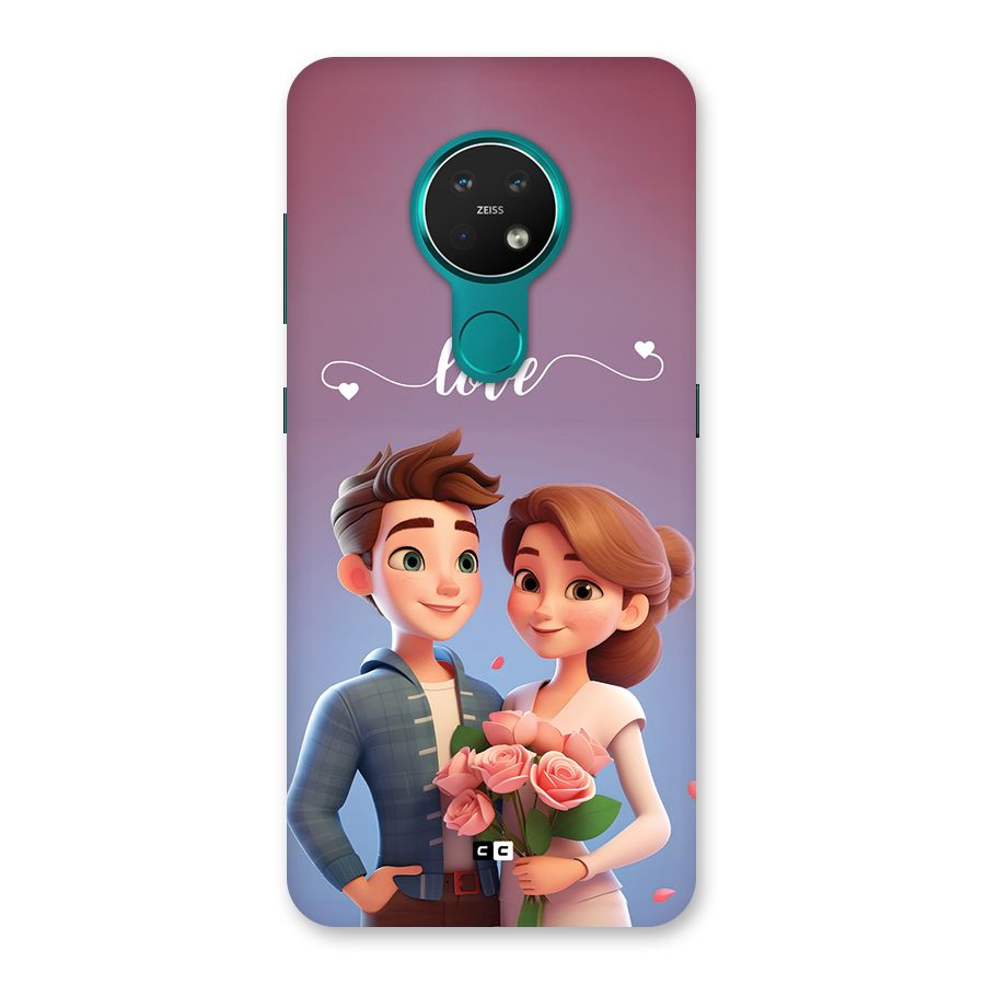 Couple With Flower Back Case for Nokia 7.2