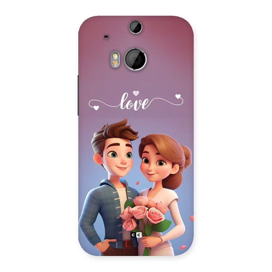 Couple With Flower Back Case for One M8