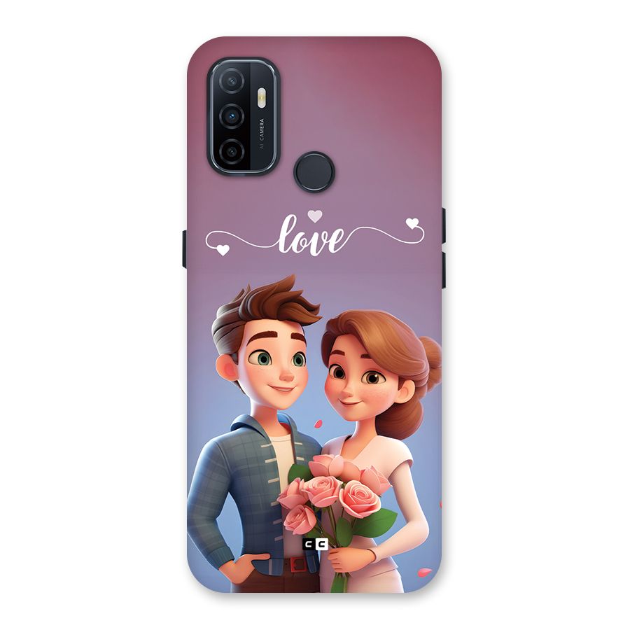 Couple With Flower Back Case for Oppo A32