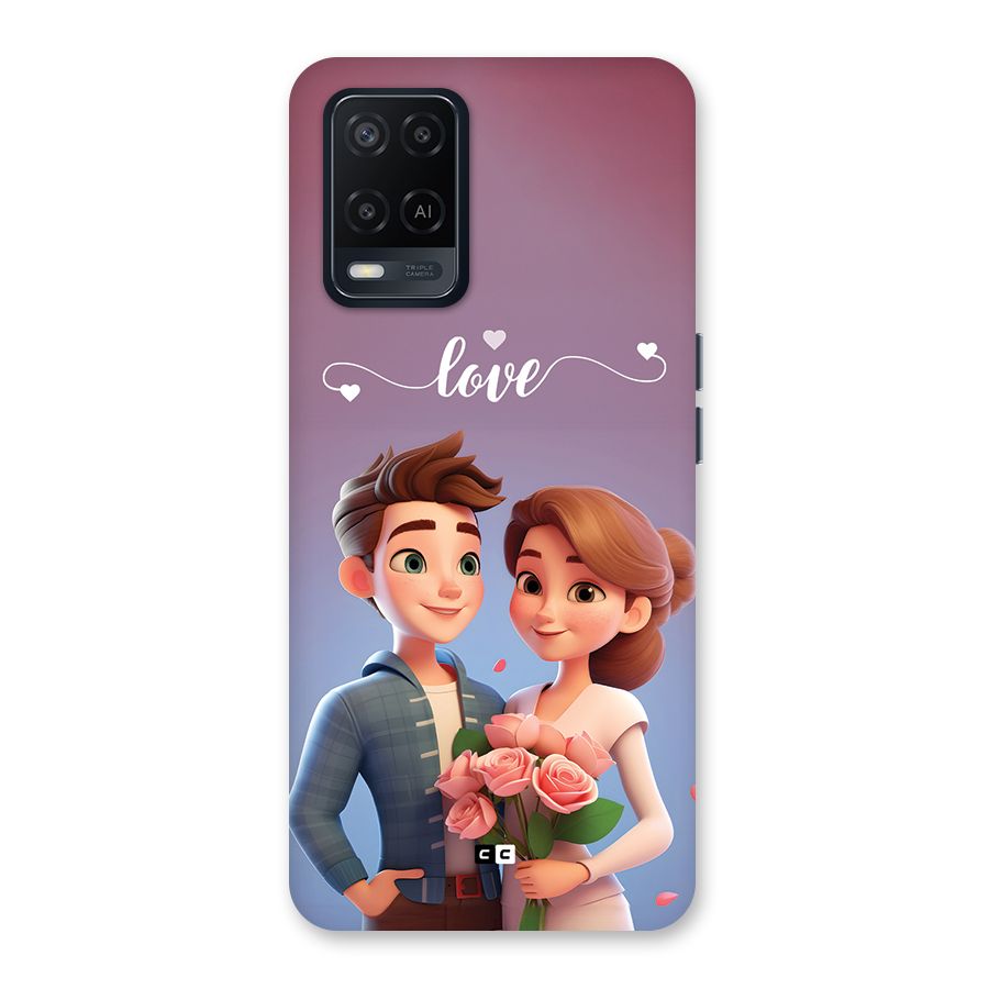Couple With Flower Back Case for Oppo A54
