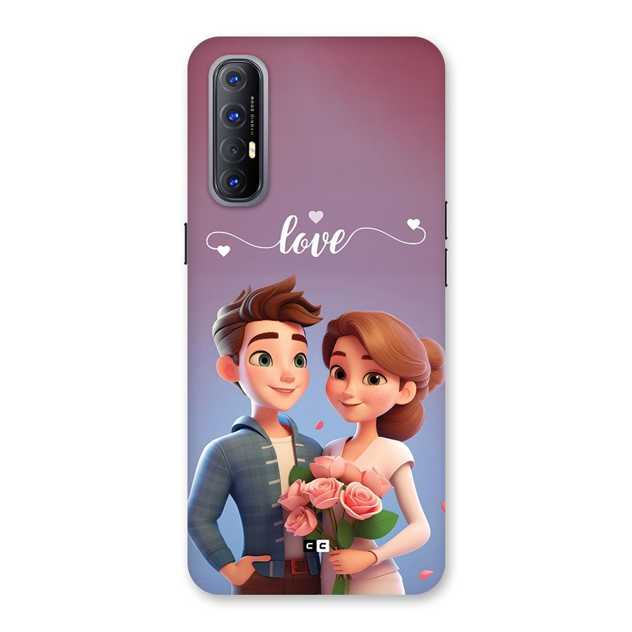 Couple With Flower Back Case for Oppo Reno3 Pro