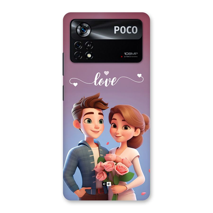 Couple With Flower Back Case for Poco X4 Pro 5G