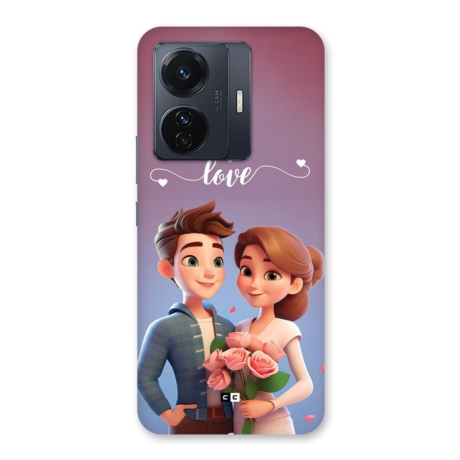 Couple With Flower Back Case for Vivo T1 Pro